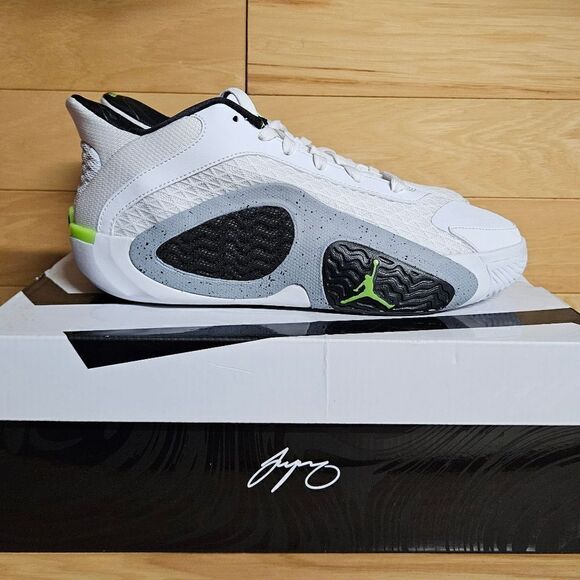 Nike Jordan Tatum 2 GS White Green Black Basketball Kids Sneaker Shoe FJ6459-100 - Picture 11 of 11